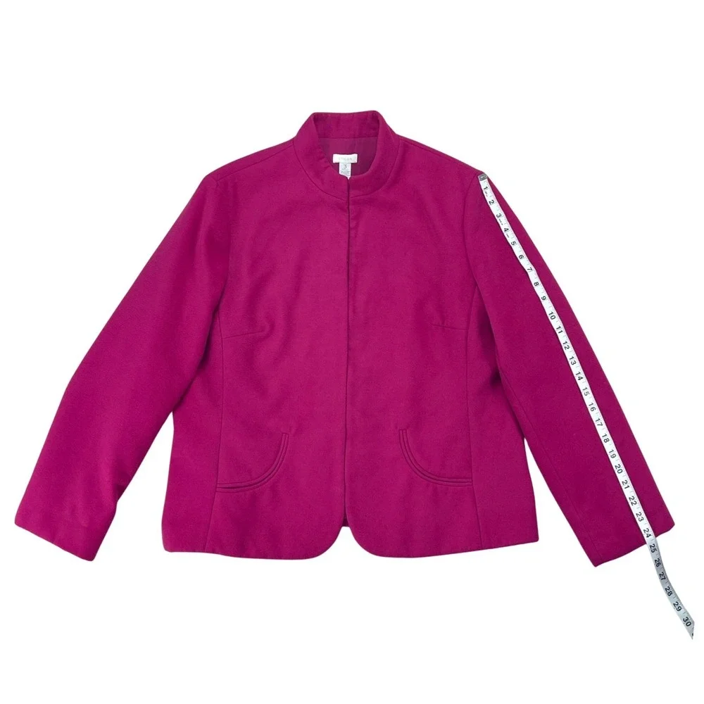 Chico's Pink Hidden Hook Blazer Jacket Womens Academia Old Money Twee Size 3 XL - Picture 11 of 16